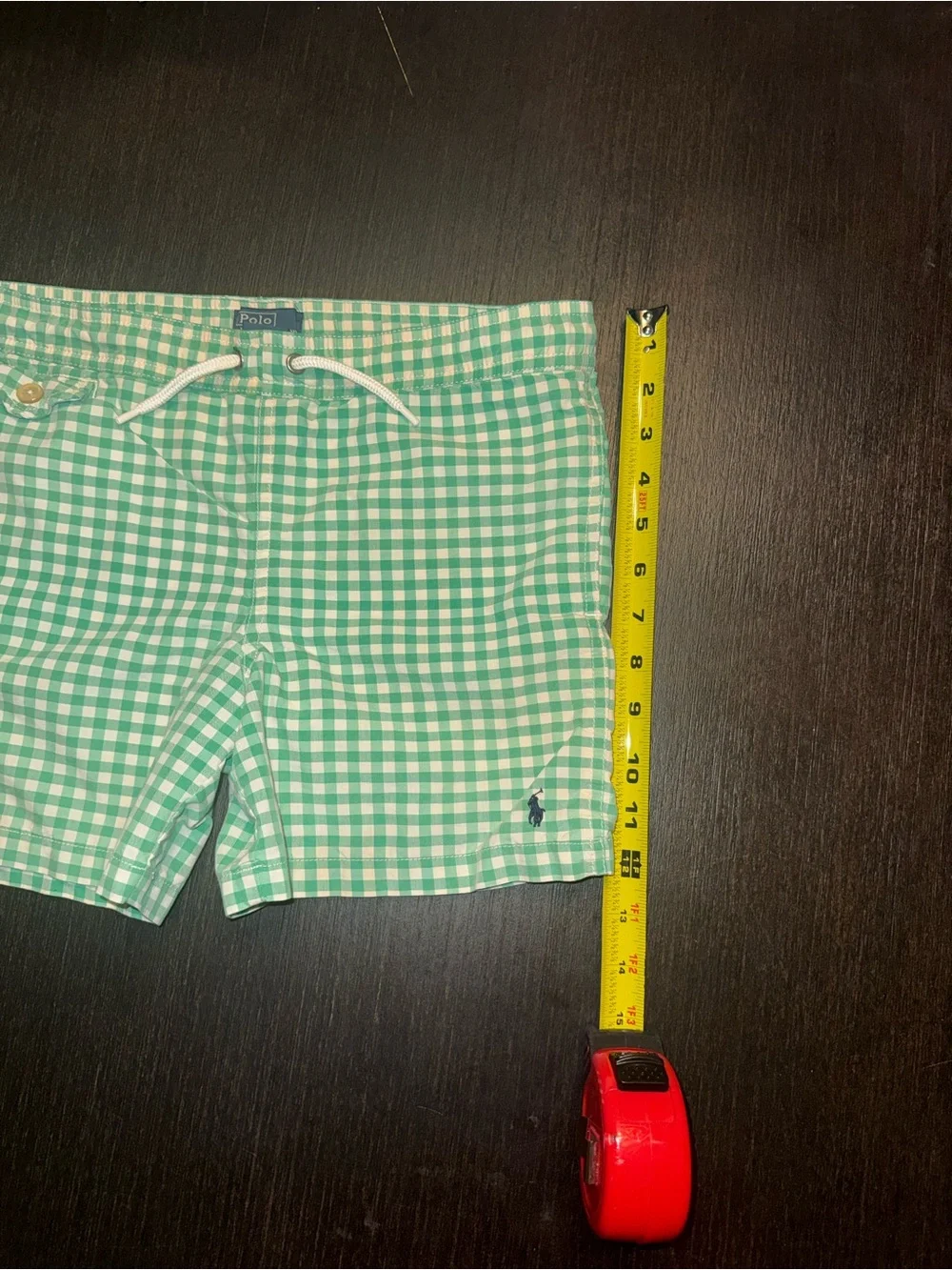 Ralph Lauren Green Gingham Swim Shorts